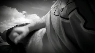 Almost got caught twice flashing dick and balls on public beach next to sunbathing topless beauty