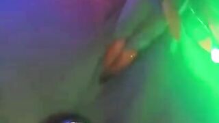girl playing pussy with butt plug in lights