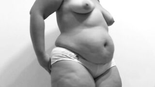 Piss fetish mature bbw MILF wears pissed underwear.