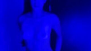 Latina gets naked on her bed ready to fuck