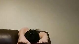 Hot lesbian girlfriend licking her pussy