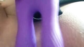 Double penetration with clit vibrator makes Mommy Orgasm