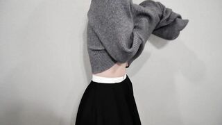 Female Body Inspector searches Petite girl for parking an oversized dumptruck