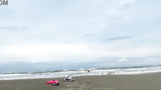 Fucking in public on the beach with hot Camila Vegas FULL ON RED