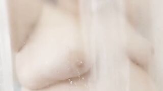 Taking a quick shower