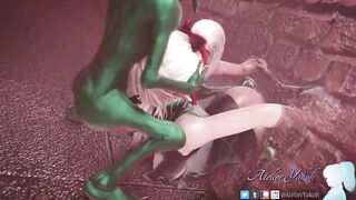 Goblins Fuck Elf Woman Stuck in a Wall Dark Green Goblins Color Edit Smixix