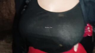 AMATEUR DOGGING - SLUTTY WIFE MASTURBATES IN PUBLIC IN FRONT OF TWO VOURISTS