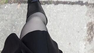 Sissy First time enfemme public in Leather