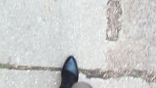 Sissy First time enfemme public in Leather