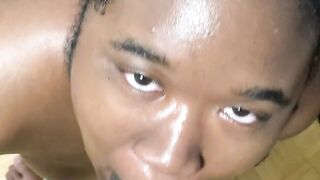 Obedient Slut gives the best blowjob with solid eye contact