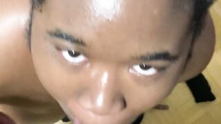 Obedient Slut gives the best blowjob with solid eye contact